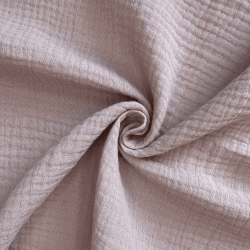 Ткань Муслин Жатый (Ширина 1,4м), цвет Пыльно-Розовый (на отрез) в Пензе