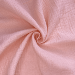 Ткань Муслин Жатый (Ширина 1,4м), цвет Нежно-Розовый (на отрез) в Пензе