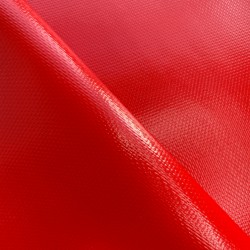 Ткань ПВХ 600 гр/м2 плотная (Ширина 1,5м), цвет Красный (на отрез) в Пензе