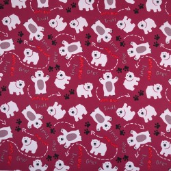 Ткань Oxford 600D PU (Ширина 1,48м), принт &quot;Белые мишки&quot; (на отрез) в Пензе