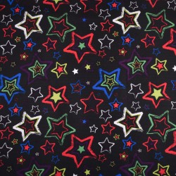 Ткань Oxford 600D PU (Ширина 1,48м), принт &quot;Звезды на черном&quot; (на отрез) в Пензе