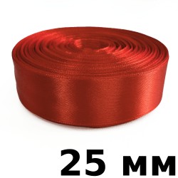 Лента Атласная 25мм, цвет Красный (на отрез) в Пензе