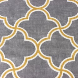 Интерьерная ткань Дак (DUCK) (ширина 1,8м), принт &quot;Орнамент на Сером&quot; (на отрез) в Пензе