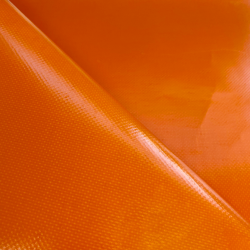 Ткань ПВХ 450 гр/м2 (Ширина 1,6м), цвет Оранжевый (на отрез) в Пензе