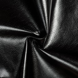 Ткань Дерматин (Кожзам) для мебели (Ширина 138см), цвет Черный (на отрез) в Пензе