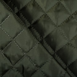 Стеганая подкладочная ткань с синтепоном (100гр/м2) (Ширина 150см), цвет Хаки (на отрез) в Пензе