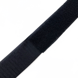 Контактная лента 40мм (38мм) цвет Черный (велькро-липучка, на отрез)  в Пензе
